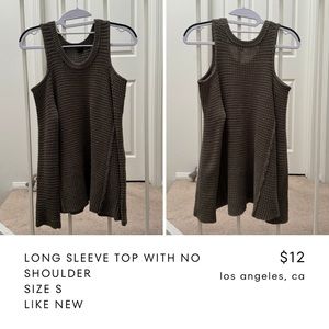Long sleeve top w no shoulders